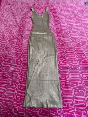 Hera Collection Gold Metallic Maxi Tank Dress